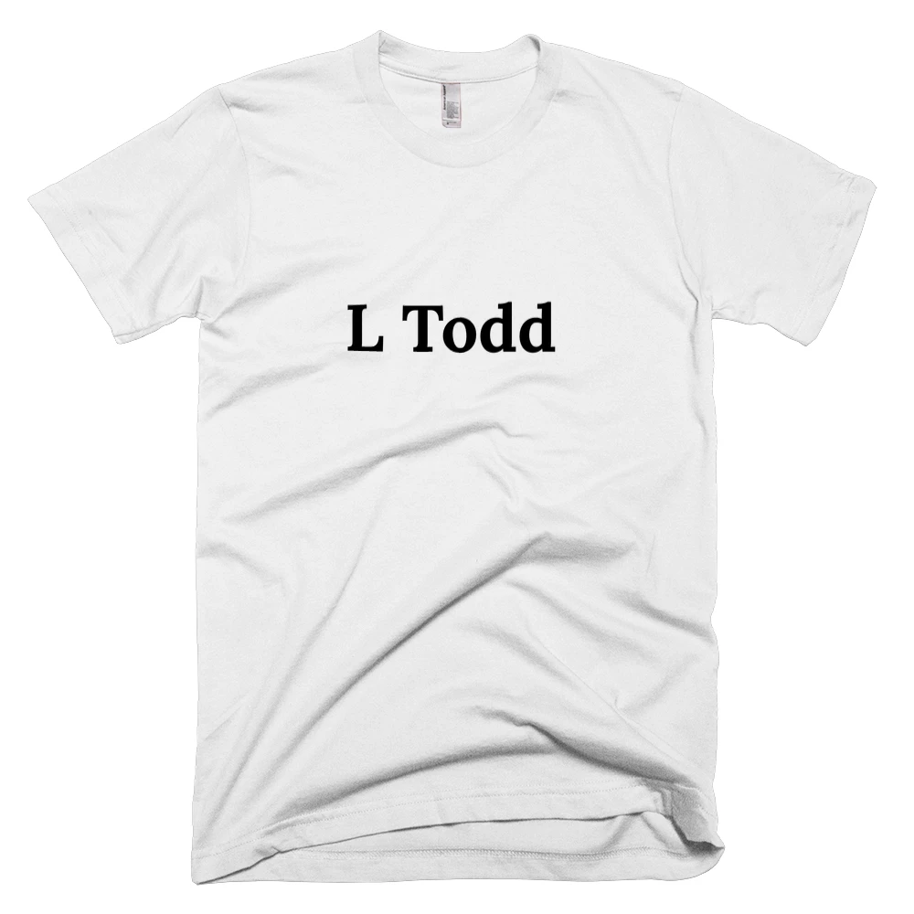 T-shirt with 'L Todd' text on the front