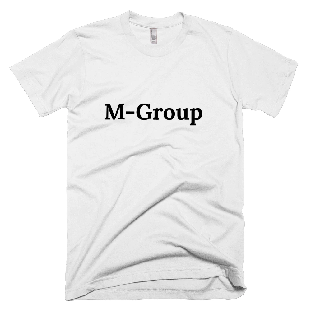 T-shirt with 'M-Group' text on the front