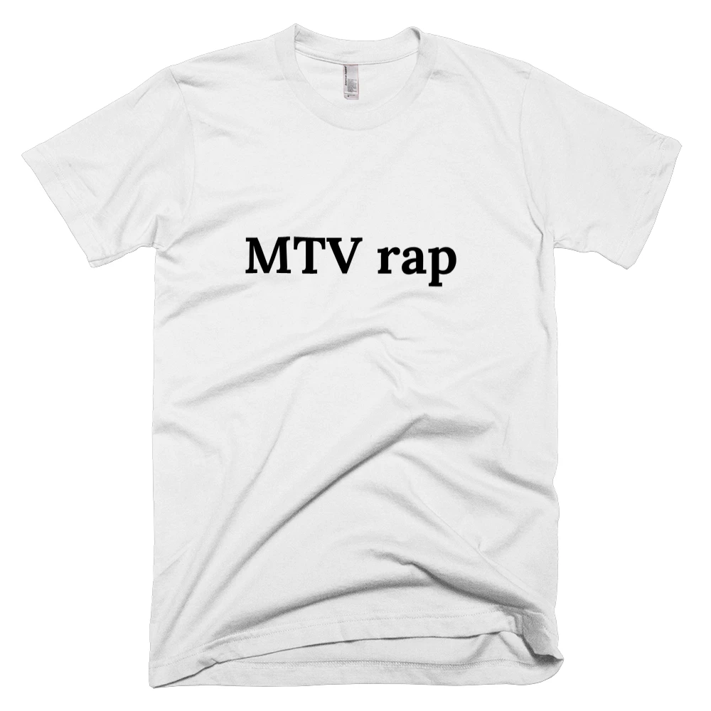 T-shirt with 'MTV rap' text on the front