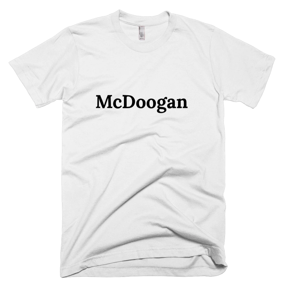 T-shirt with 'McDoogan' text on the front