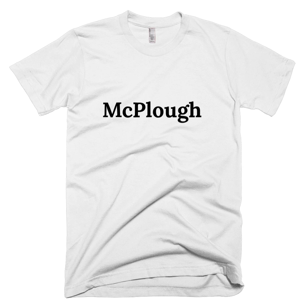 T-shirt with 'McPlough' text on the front