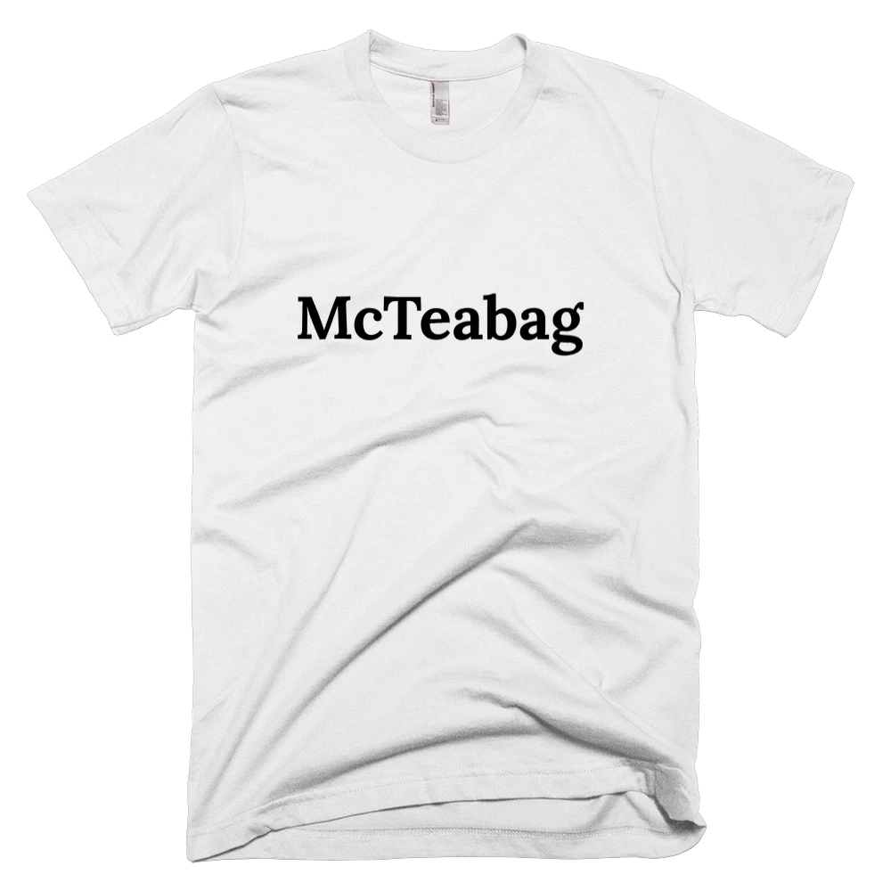 T-shirt with 'McTeabag' text on the front