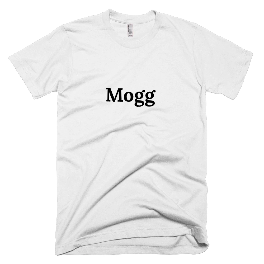 T-shirt with 'Mogg' text on the front