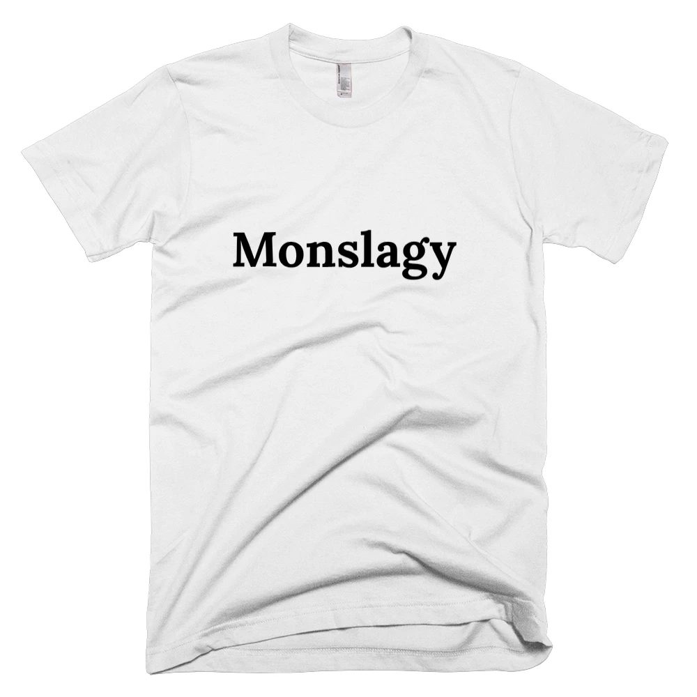 T-shirt with 'Monslagy' text on the front