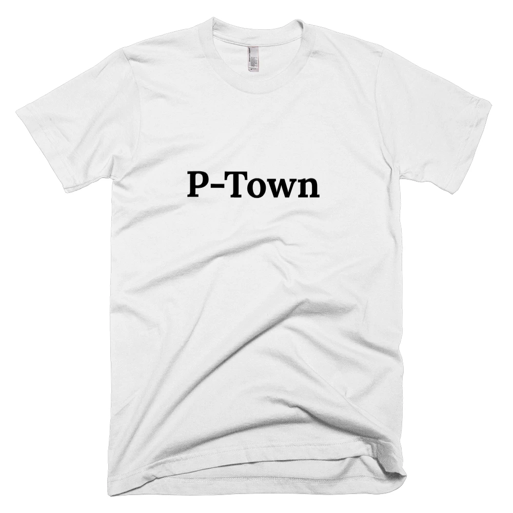 T-shirt with 'P-Town' text on the front