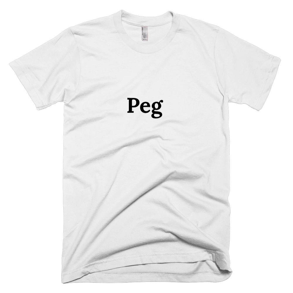 T-shirt with 'Peg' text on the front