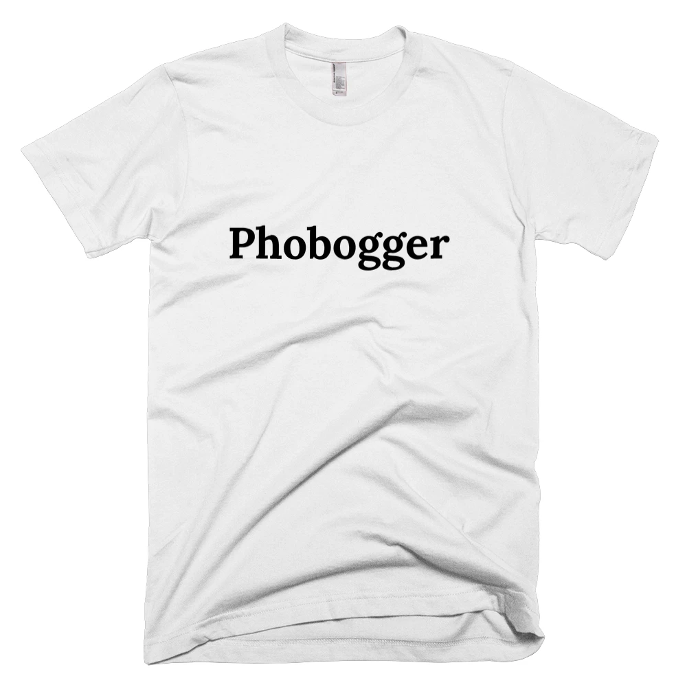 T-shirt with 'Phobogger' text on the front
