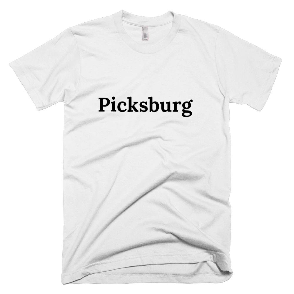 T-shirt with 'Picksburg' text on the front