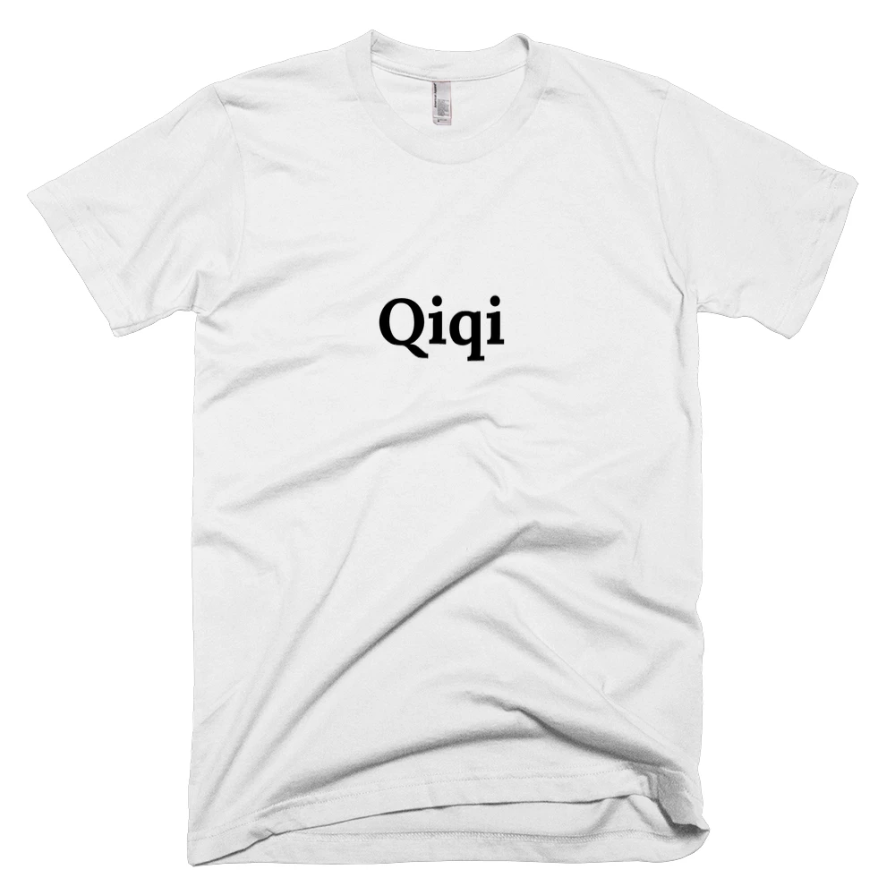 T-shirt with 'Qiqi' text on the front