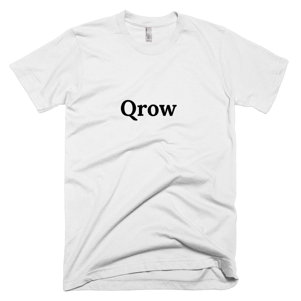 T-shirt with 'Qrow' text on the front