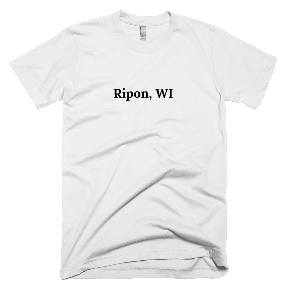 T-shirt with 'Ripon, WI' text on the front