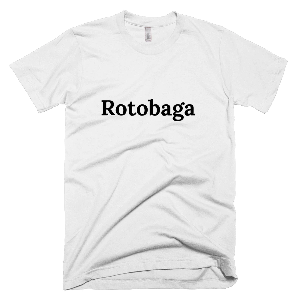 T-shirt with 'Rotobaga' text on the front