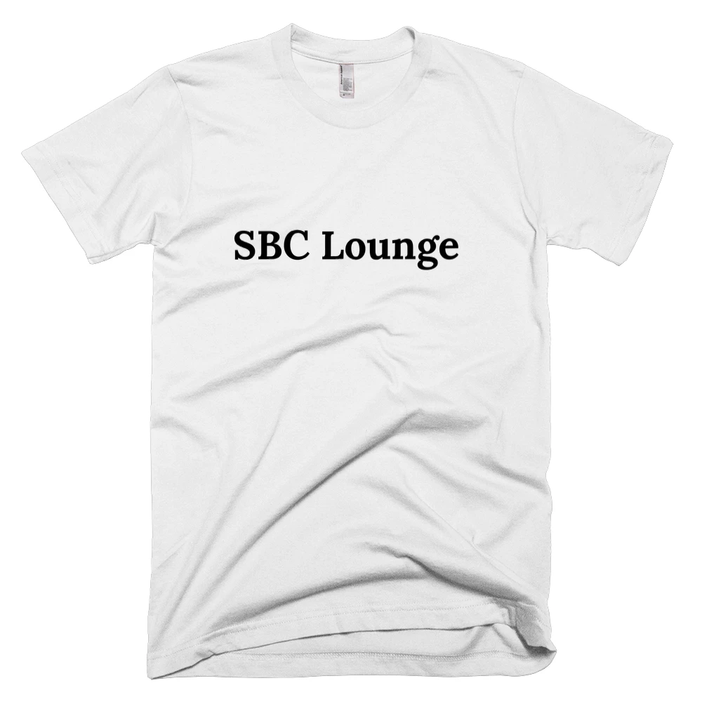 T-shirt with 'SBC Lounge' text on the front