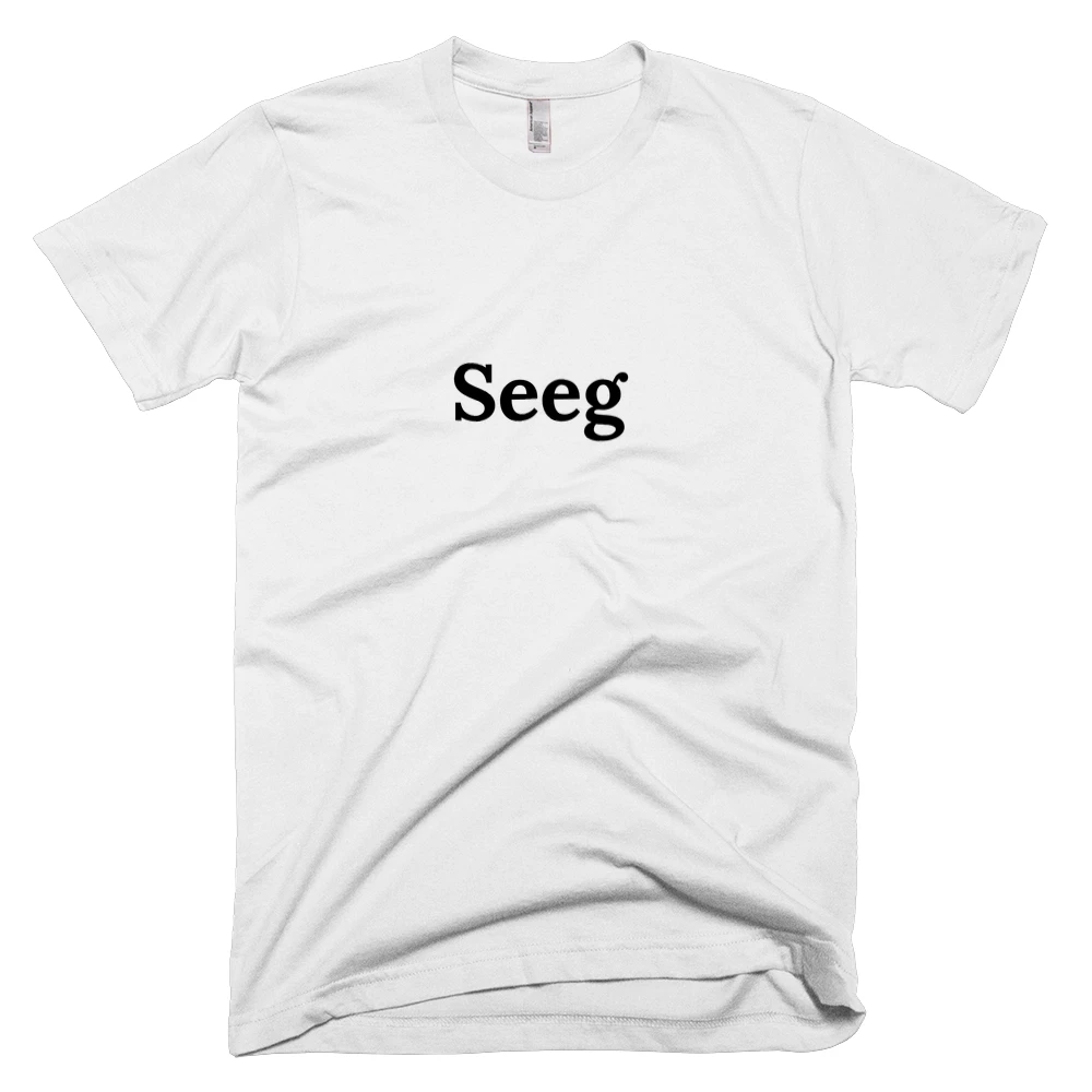 T-shirt with 'Seeg' text on the front
