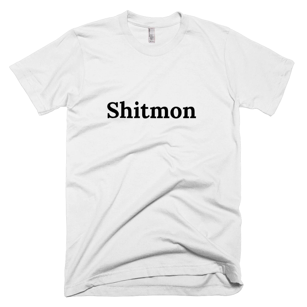 T-shirt with 'Shitmon' text on the front