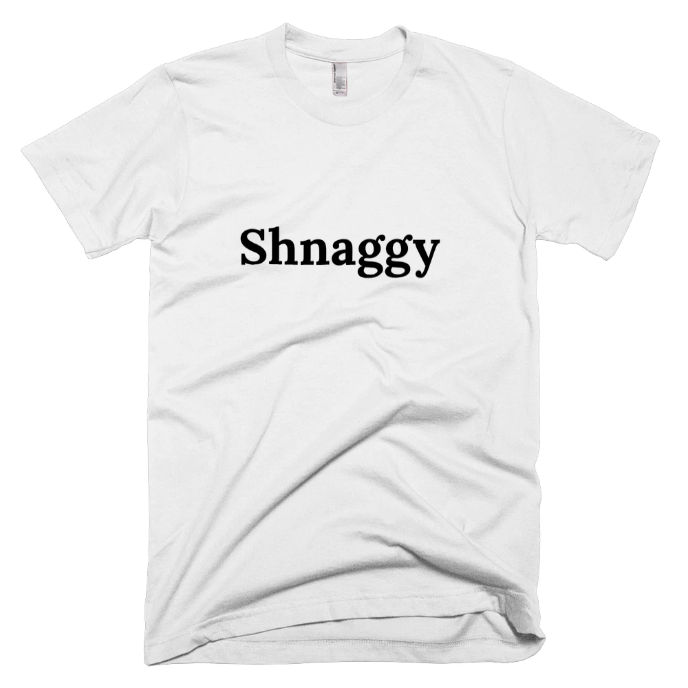 T-shirt with 'Shnaggy' text on the front