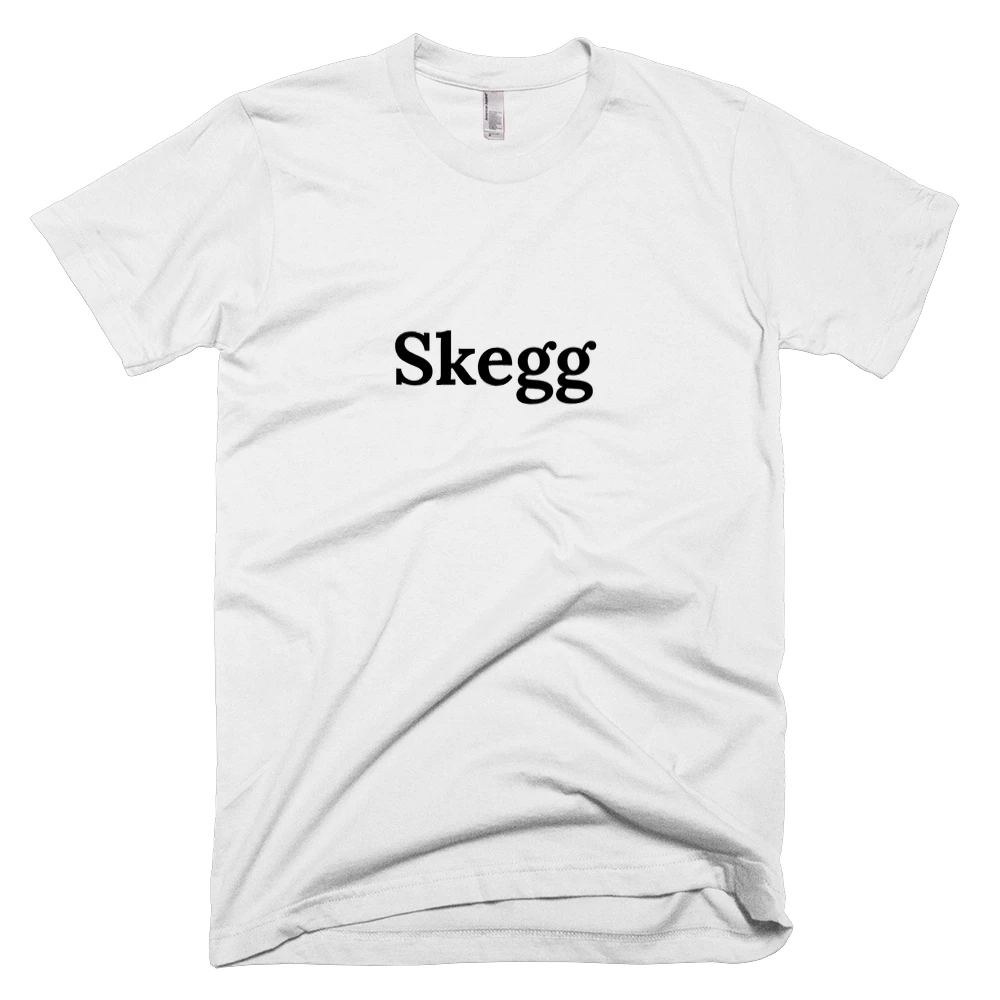 T-shirt with 'Skegg' text on the front