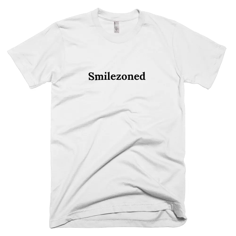 T-shirt with 'Smilezoned' text on the front