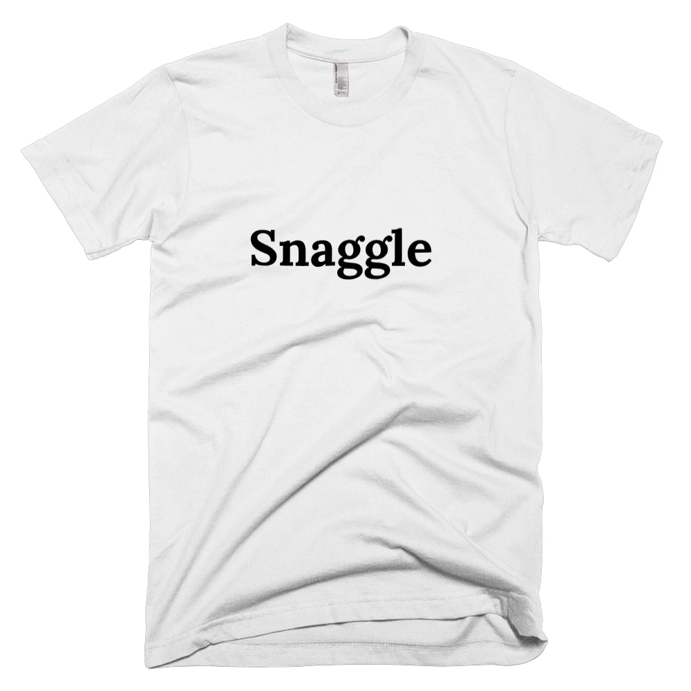 T-shirt with 'Snaggle' text on the front