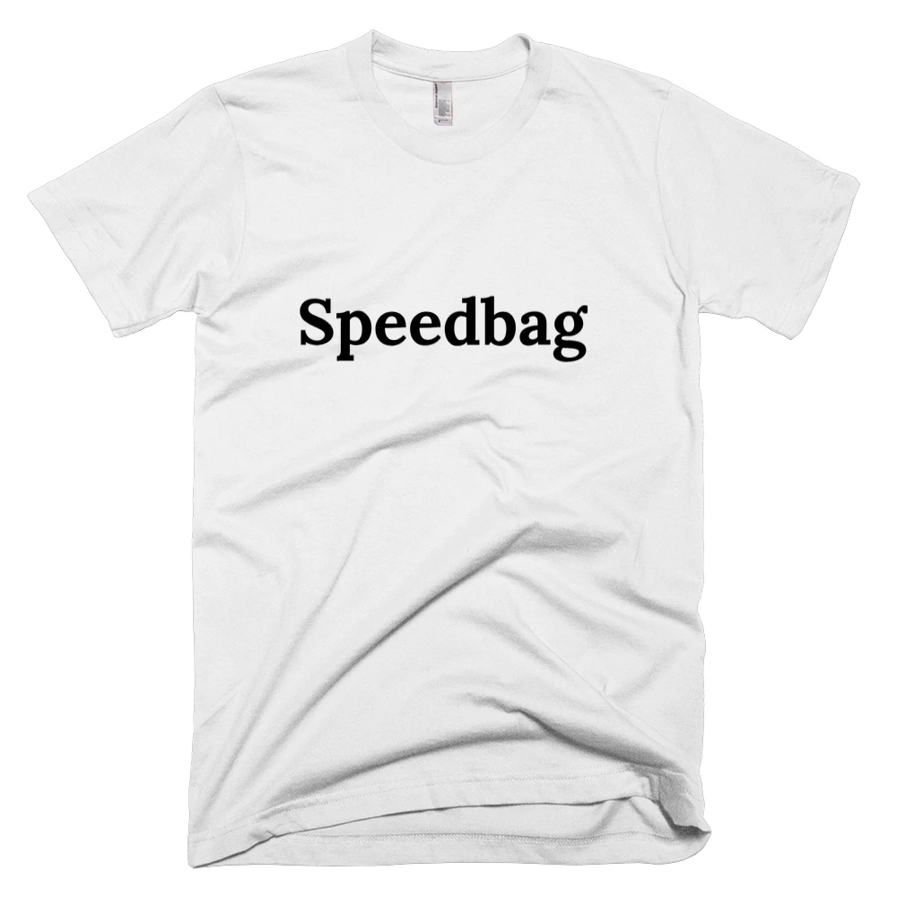 T-shirt with 'Speedbag' text on the front