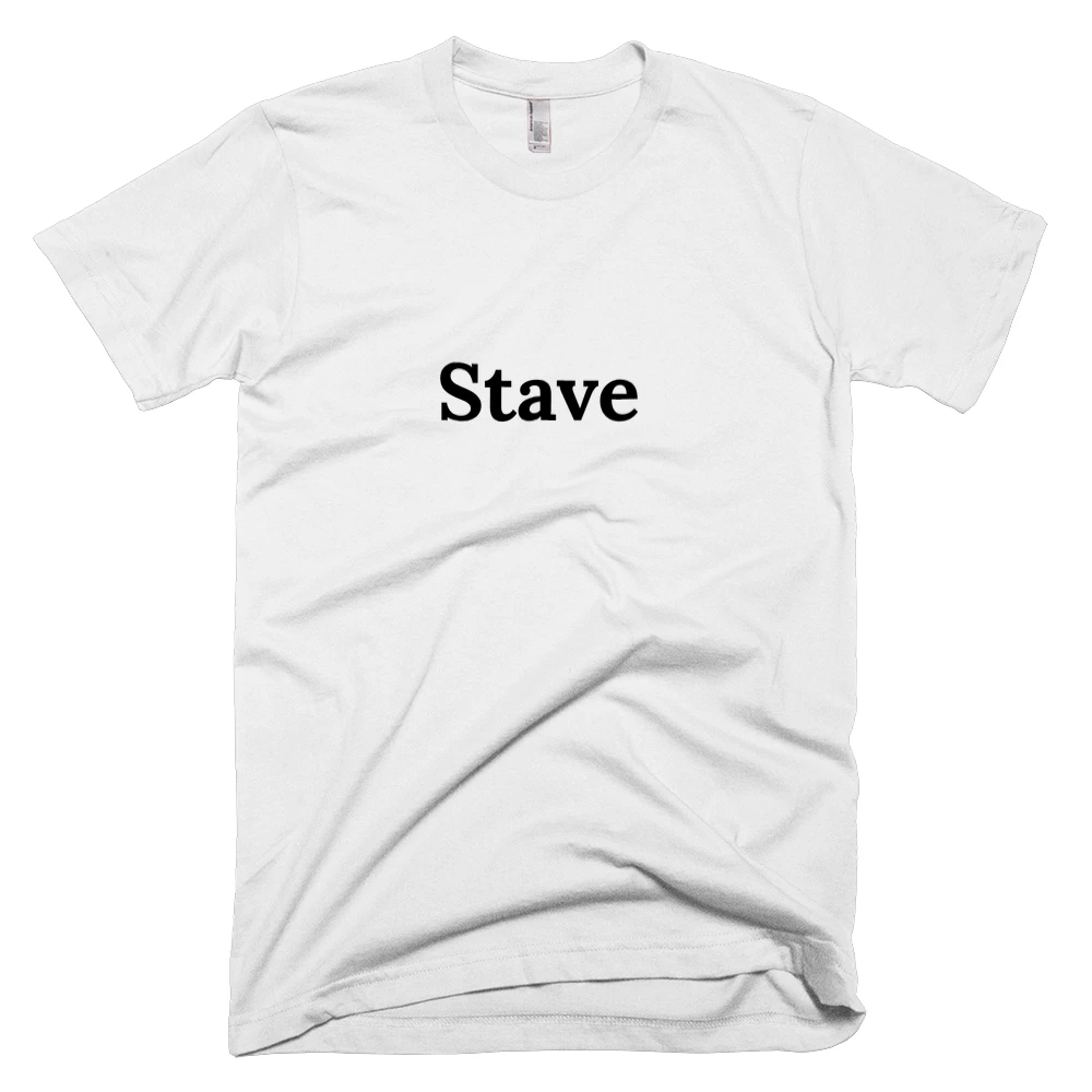 T-shirt with 'Stave' text on the front