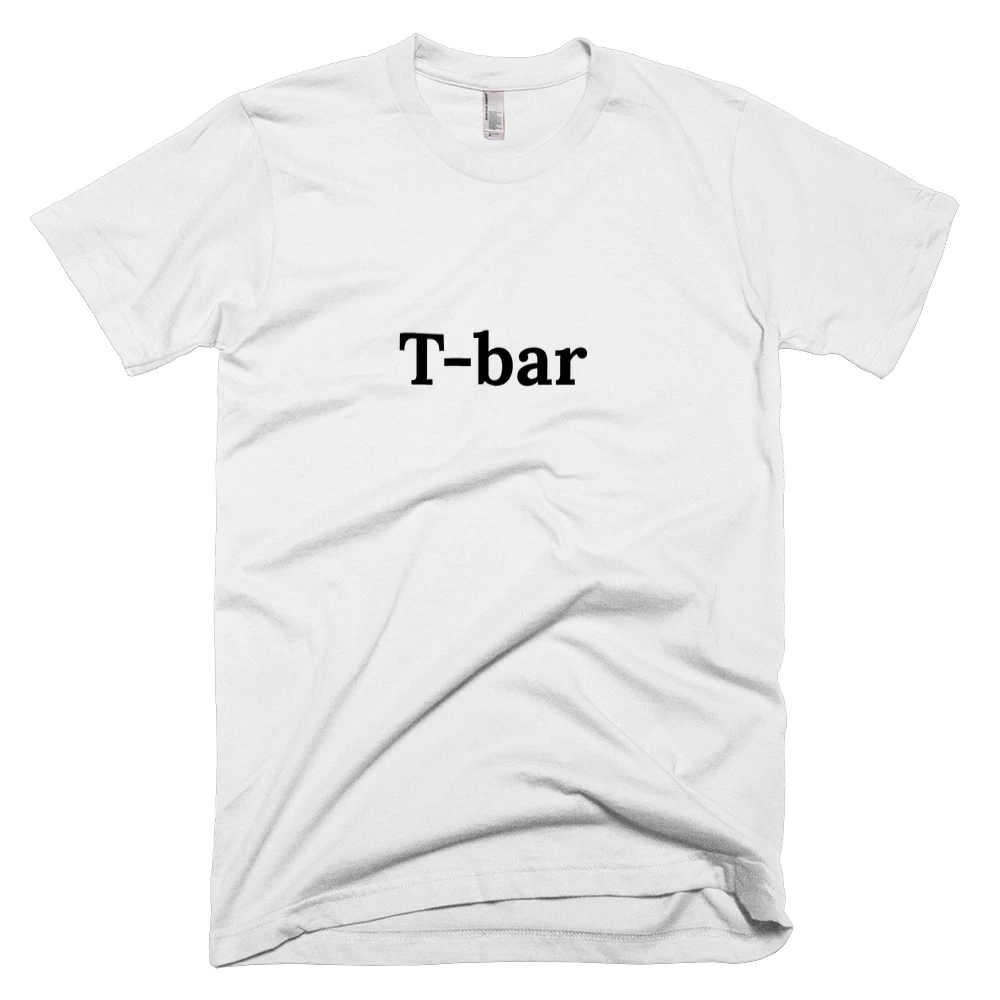 T-shirt with 'T-bar' text on the front