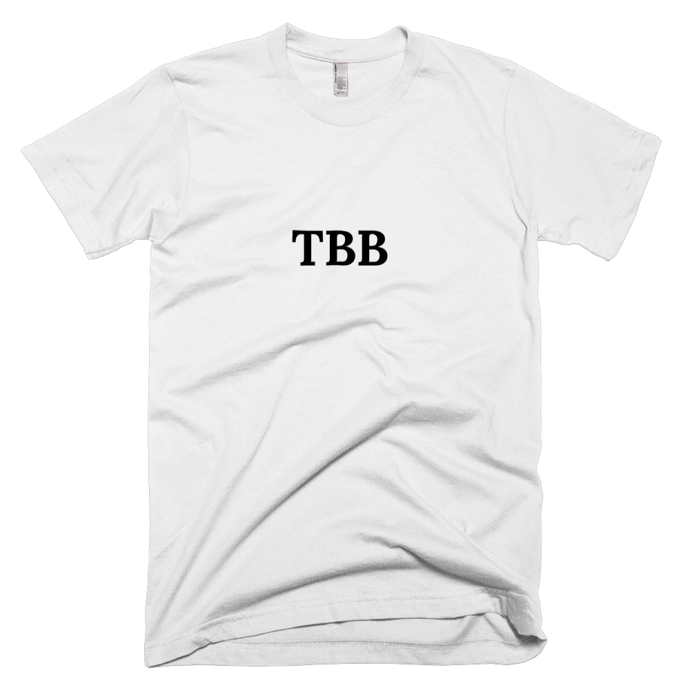 T-shirt with 'TBB' text on the front