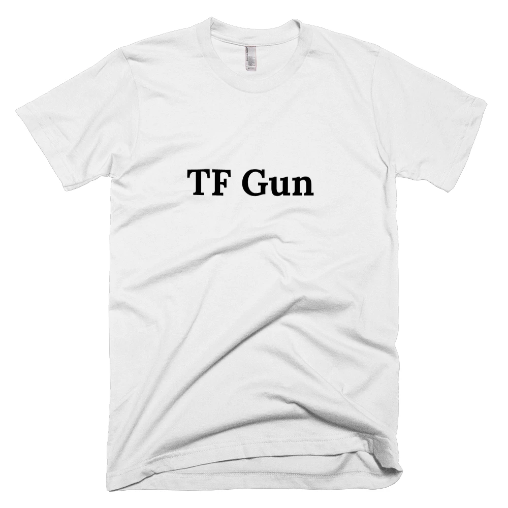 T-shirt with 'TF Gun' text on the front