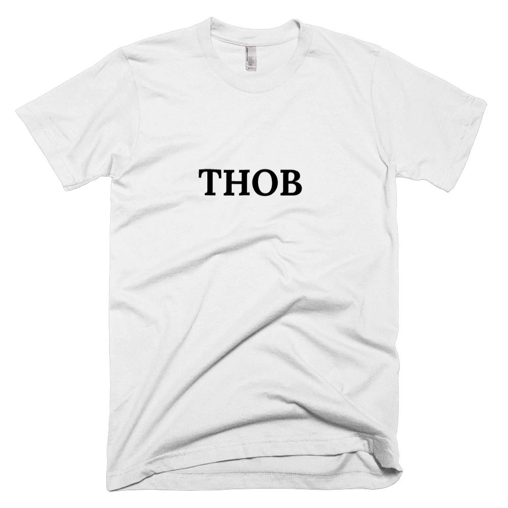 T-shirt with 'THOB' text on the front