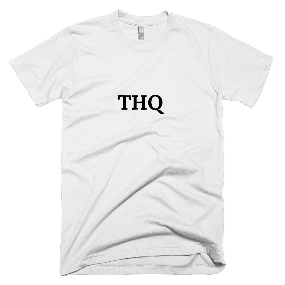 T-shirt with 'THQ' text on the front