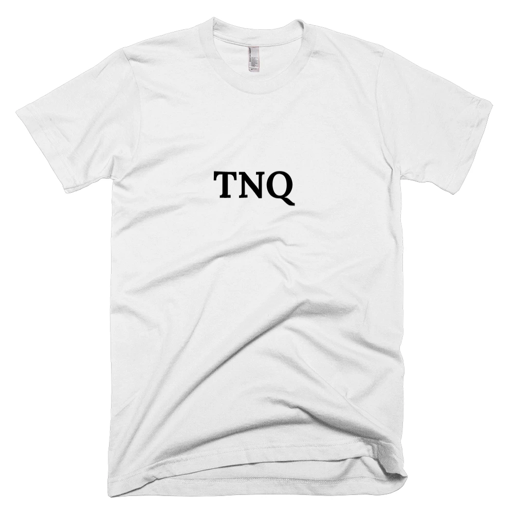 T-shirt with 'TNQ' text on the front