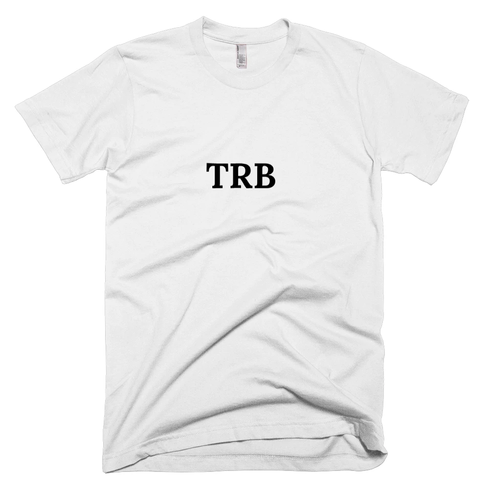 T-shirt with 'TRB' text on the front