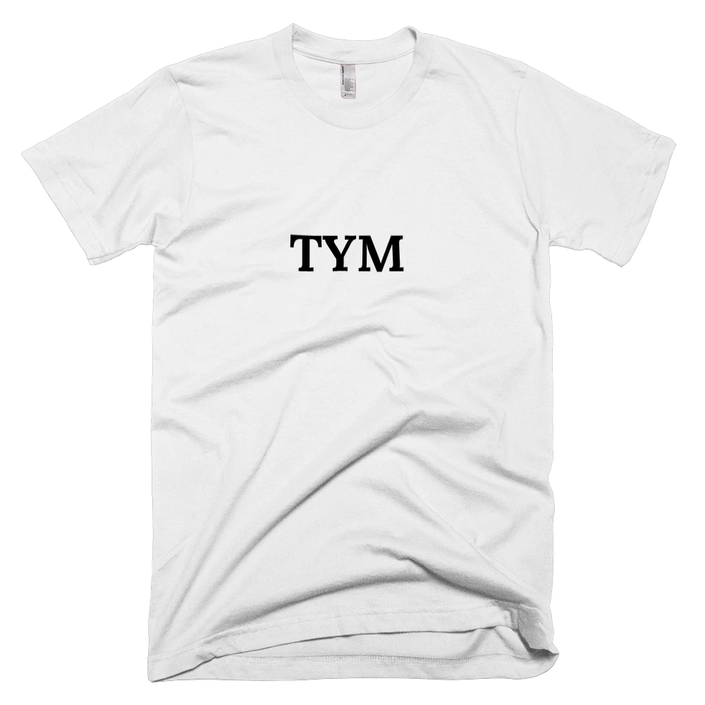 T-shirt with 'TYM' text on the front