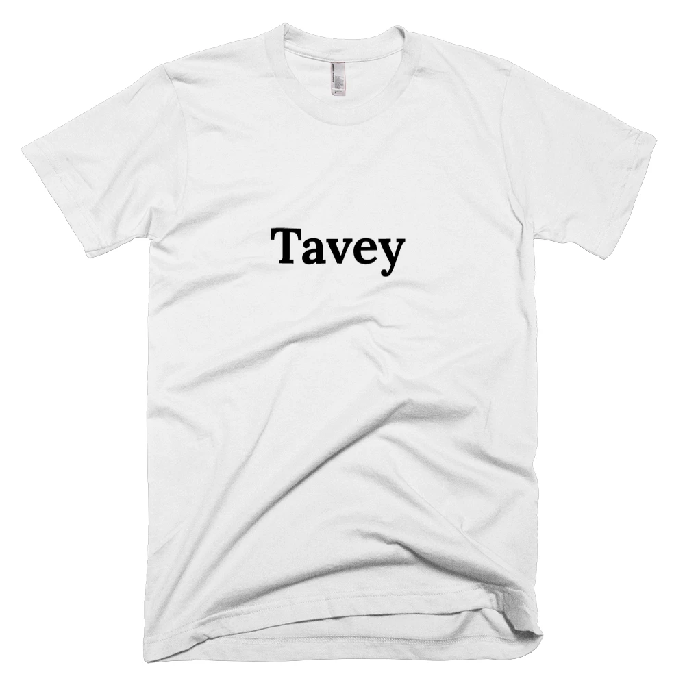 T-shirt with 'Tavey' text on the front