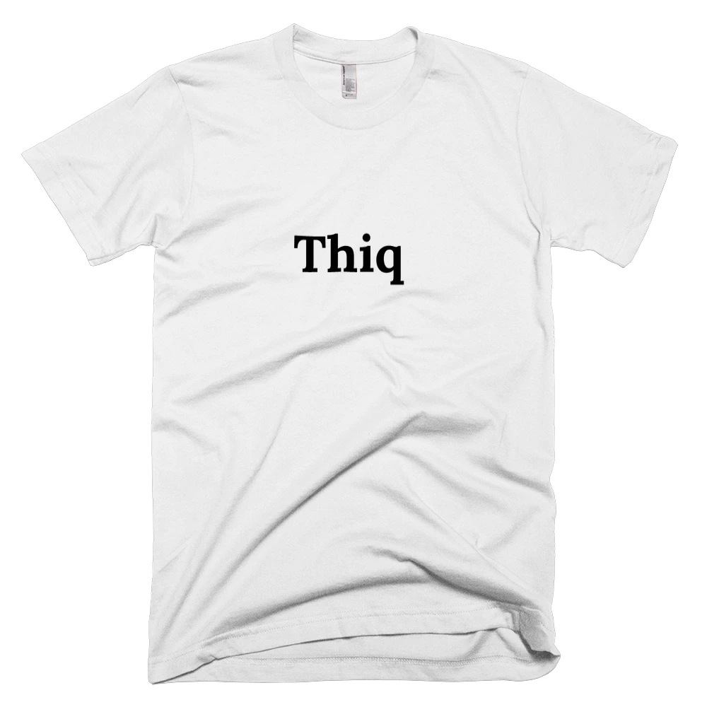 T-shirt with 'Thiq' text on the front