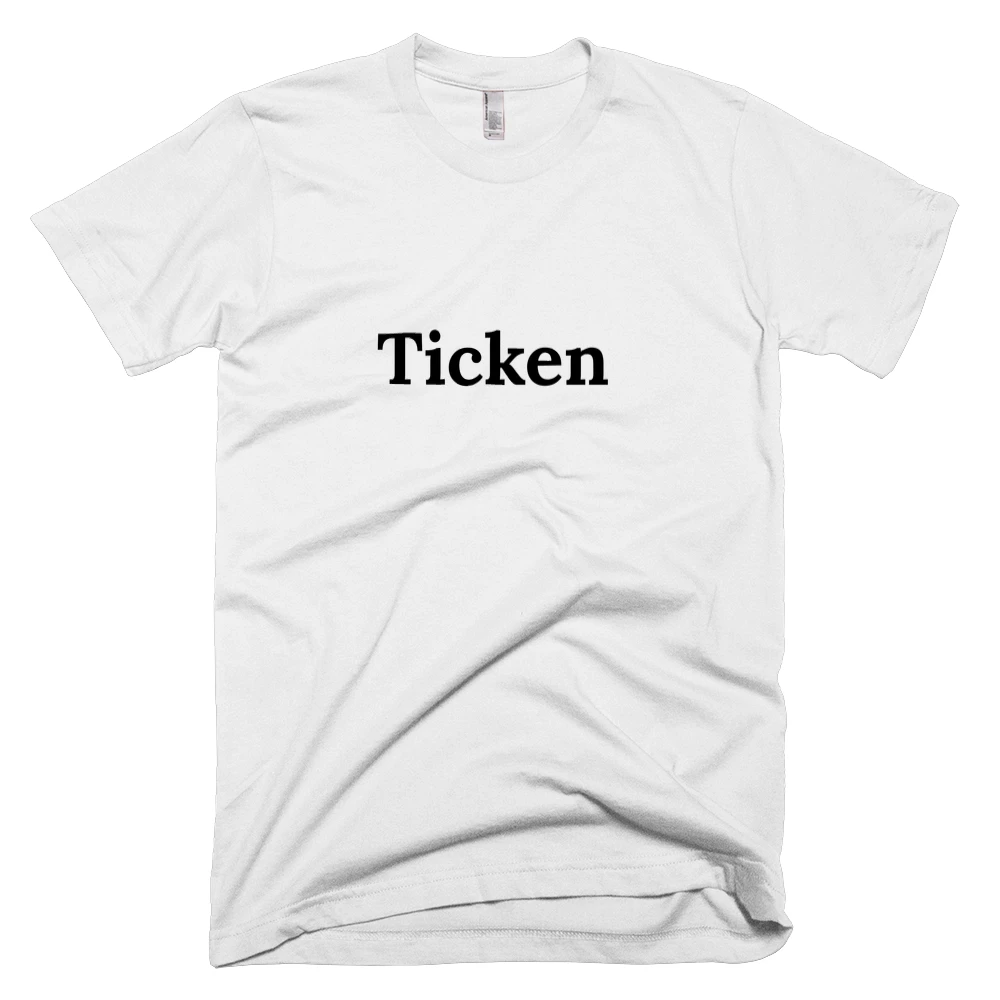 T-shirt with 'Ticken' text on the front