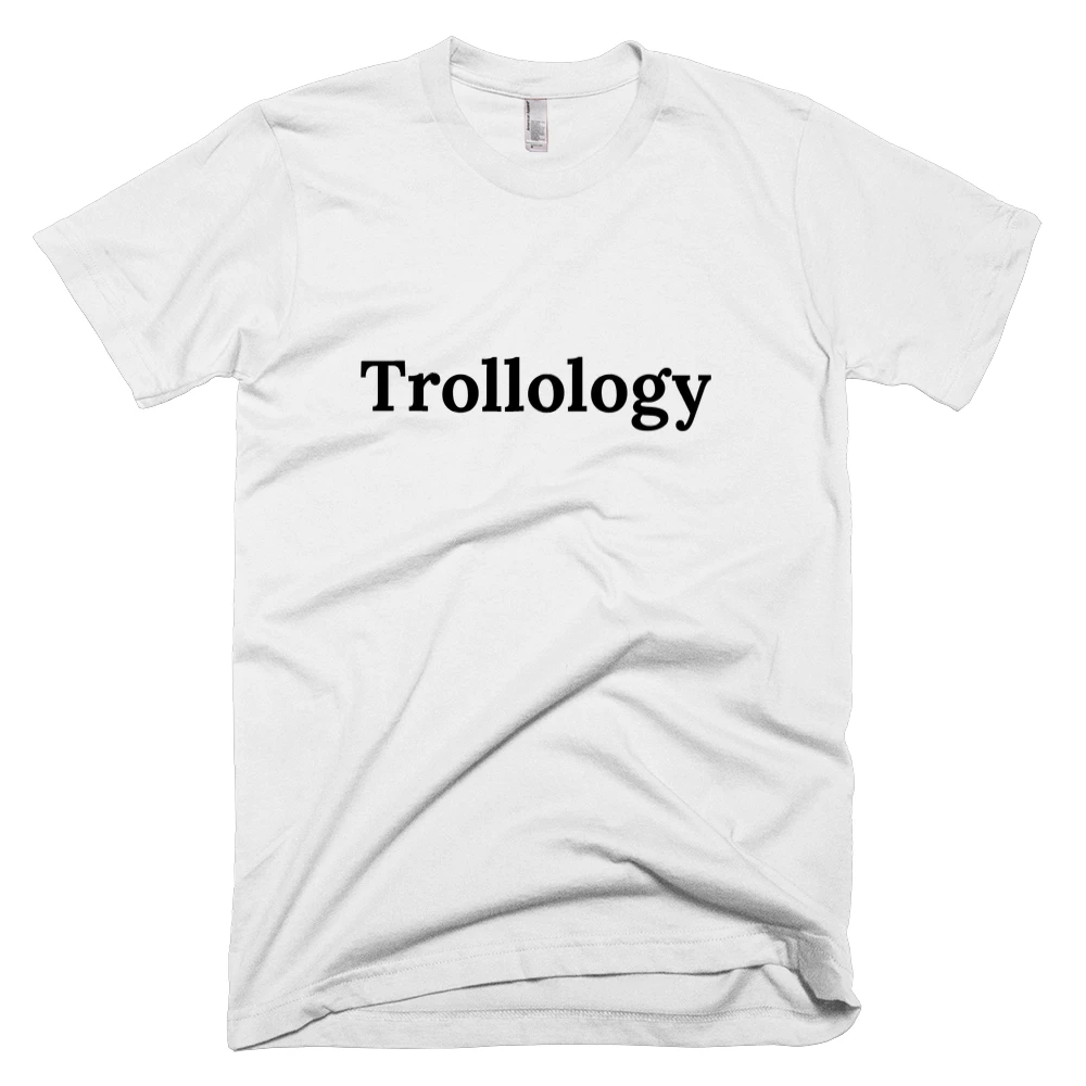 T-shirt with 'Trollology' text on the front