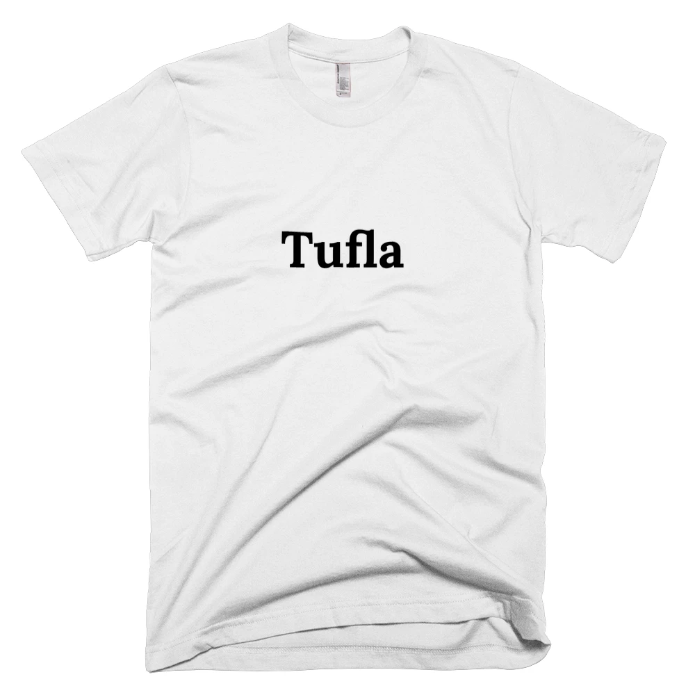 T-shirt with 'Tufla' text on the front