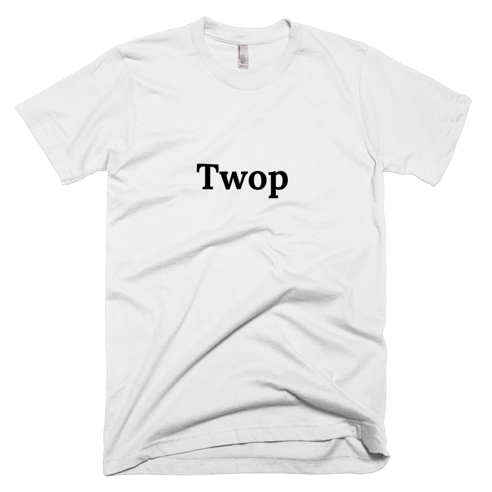 T-shirt with 'Twop' text on the front