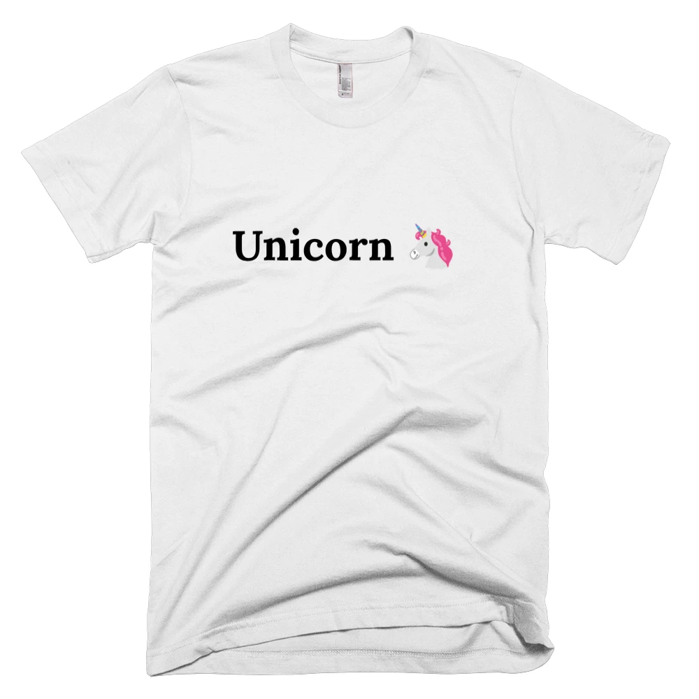 T-shirt with 'Unicorn 🦄' text on the front