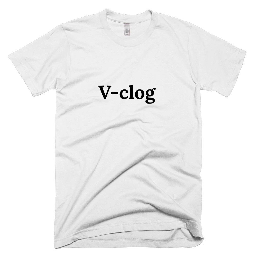 T-shirt with 'V-clog' text on the front