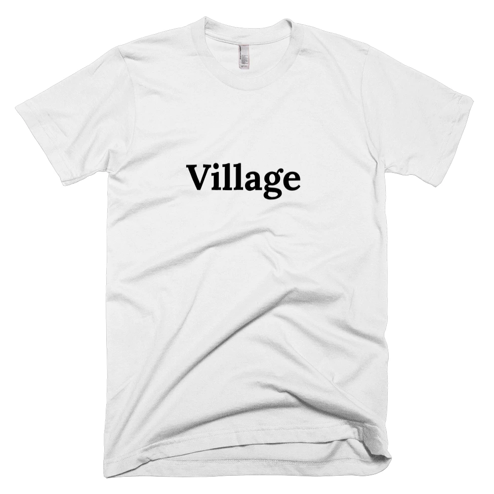 T-shirt with 'Village' text on the front