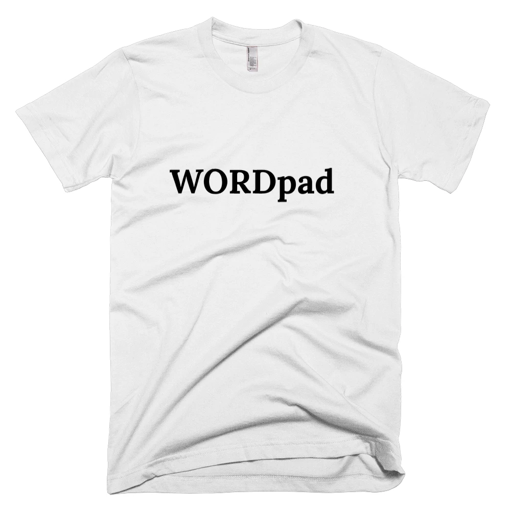 T-shirt with 'WORDpad' text on the front