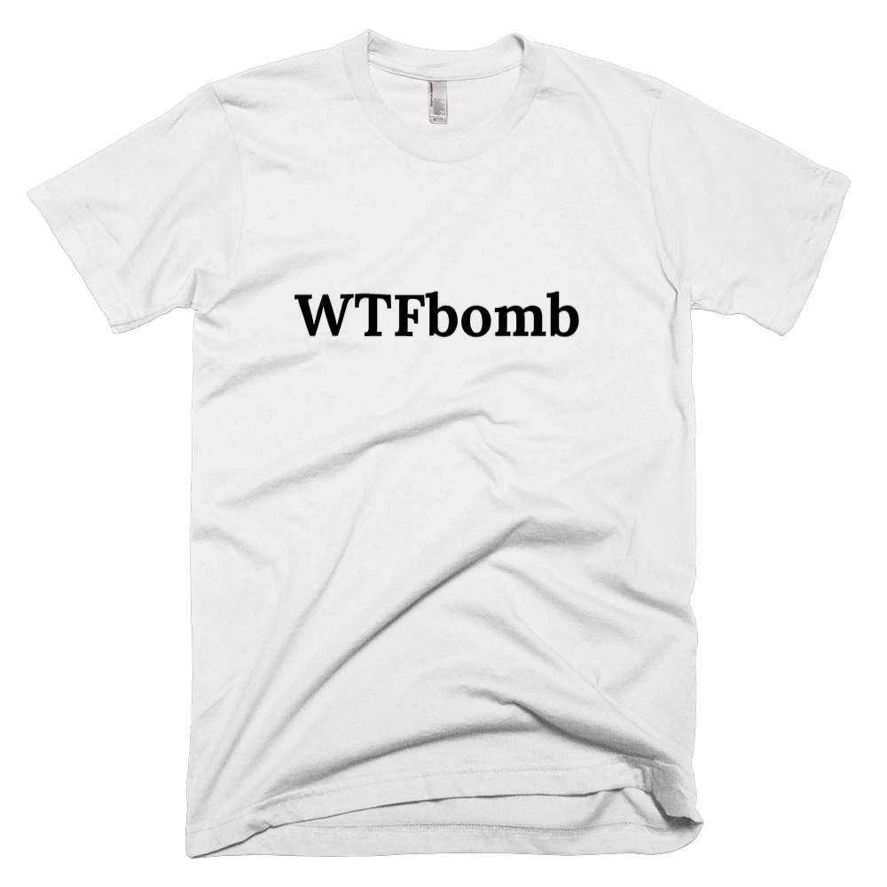 T-shirt with 'WTFbomb' text on the front