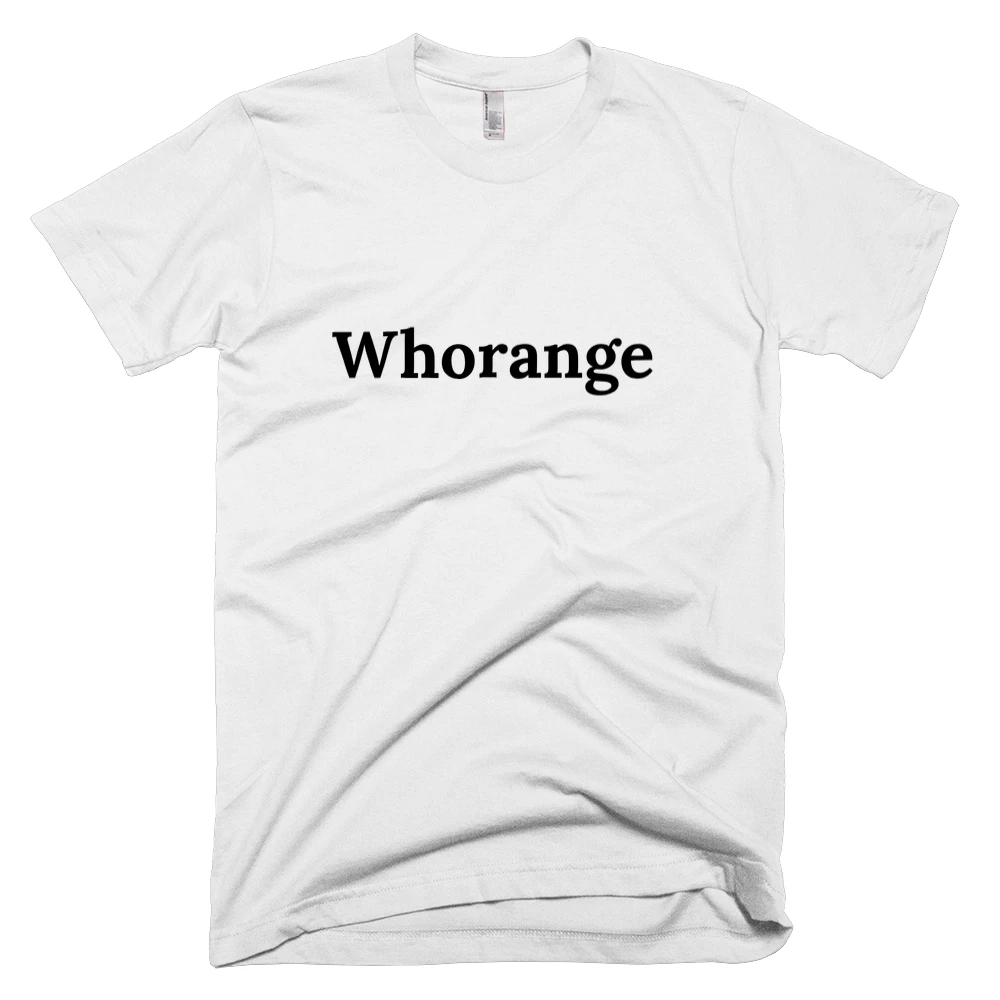 T-shirt with 'Whorange' text on the front