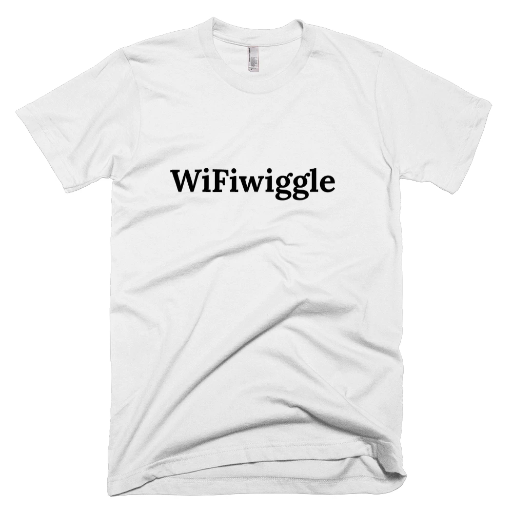 T-shirt with 'WiFiwiggle' text on the front