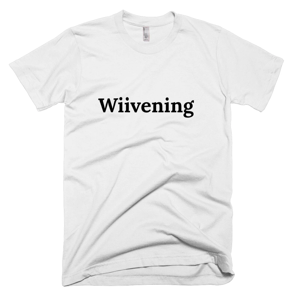 T-shirt with 'Wiivening' text on the front