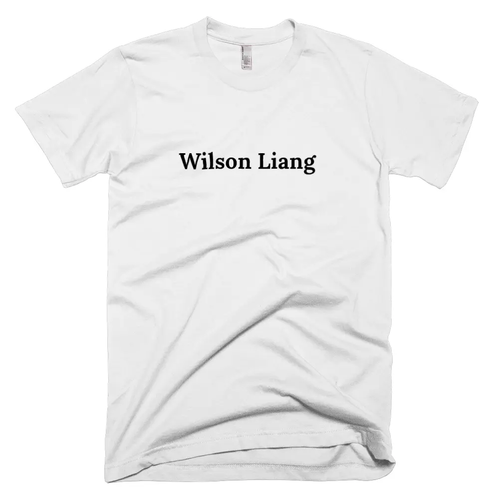T-shirt with 'Wilson Liang' text on the front