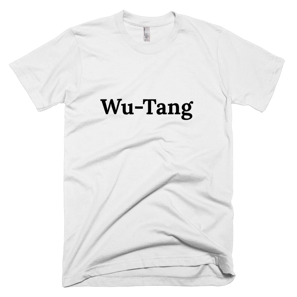 T-shirt with 'Wu-Tang' text on the front