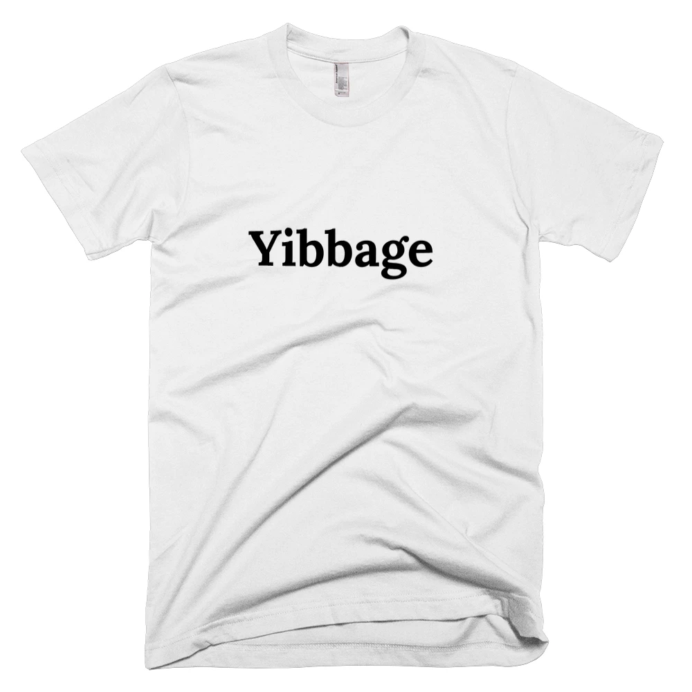 T-shirt with 'Yibbage' text on the front